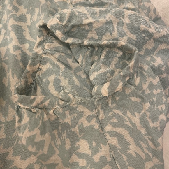 Aware Vero Moda Womens Tiered Dress Green Geometric Short Sleeve V-Neck Size L - Picture 4 of 4